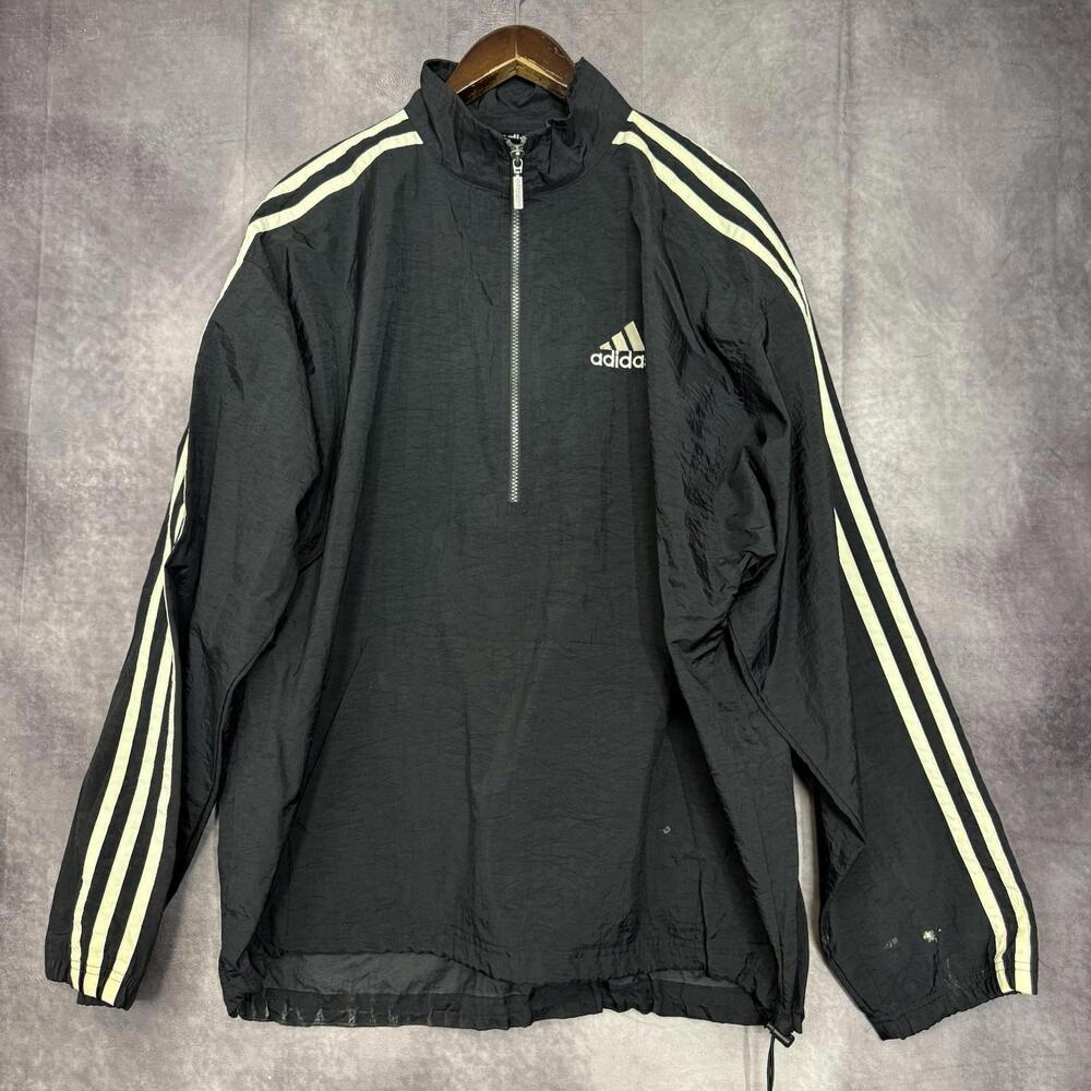 Men’s Vintage 1990’s Adidas Half Zip‎ Nylon Pullover Windbreaker Jacket Size XL